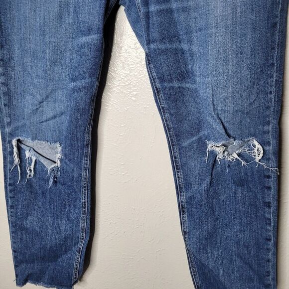 Rag & Bone Womens dre Distressed capri Jeans sz 32 Denim Frayed Mid Rise Blue - Picture 4 of 11